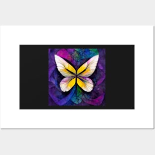 butterfly,  purple, pink, black, blue, green, yellow, gold, silver, white, rose, freesia Posters and Art